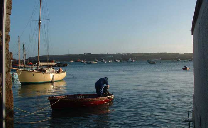 Scillonian in fishing boat